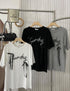Pearls and Ribbons Detail Oversize T-Shirts
